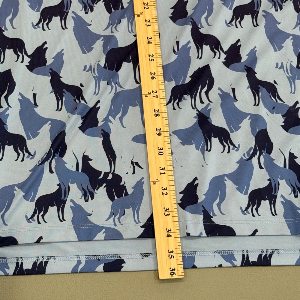 Greyson Polo Shirt Men XXL Blue Wolf Print Performance - Picture 5 of 8